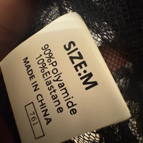 NWOT Black Lace Bow Shirt - Picture 3 of 4